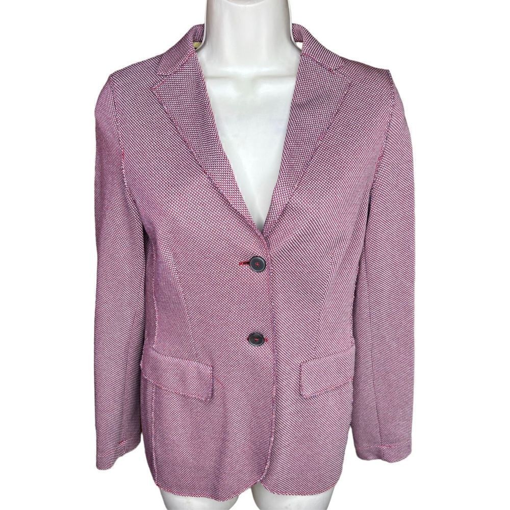 Harris Wharf London Red Checked Pattern Lightweight Blazer Size 42 IT
